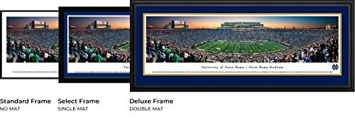 Notre Dame Football - 44x18-inch Double Mat, Deluxe Framed Picture by Blakeway Panoramas