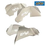 EAG Front + Rear Inner Fender Liner Wells Silver Aluminum 4PCS for 07-18 Jeep Wrangler JK
