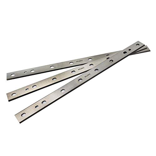 Planer Blades JESTUOUS 12-1/2 Inch For Dewalt DW734 Replacement HSS Knives DW7342 Reversible Two Cutting Edges 12-1/2x7/8x1/16,3 pcs