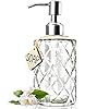 JASAI Diamond Design 12 Oz Glass Soap Dispenser, Kitchen Soap Dispenser with 304 Rust Proof Stainless Steel Pump… 41LmCSwCiRL. SS100