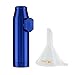Premium Blue Metal Snuff Bullet Twist Nasal Sniffer (Anodized Aluminum) Holds 3g w HumanFriendly Micro Funnel - Heavy Duty