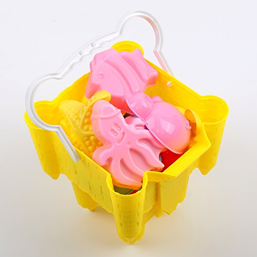 FUNNISM 22 Pieces Beach Sand Toy Set Sandbox Toys Including Castle, Coco,Animals Elephant/Duck/Bear/Rabbit/Fish/Seahorse/Octopus, Sun, Models Molds, Bucket, Shovels Rakes - Thumbnail 5