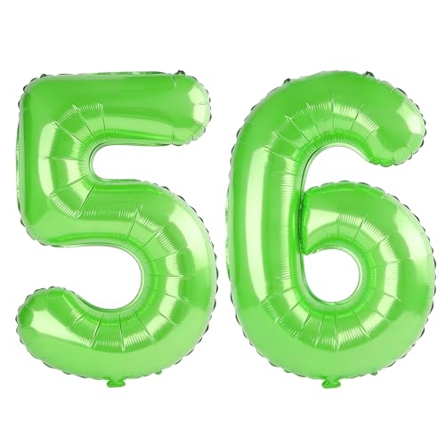 40 Inch Number 56 Balloons for 56th Birthday Party Decorations,0-100 Fruit Green Large No.56 Digital Balloons for Women Men and Mother Dad, Helium Foil Number Balloons for Wedding Anniversary at Amazon