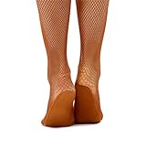 iMucci Professional Women Latin Tights - Fishnet Stockings Girl Pantynose for Samba Tango Dancing Brown Collants Black Tan