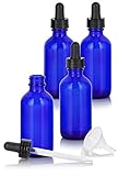 2 oz Cobalt Blue Glass Boston Round Dropper Bottle