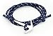 Golastartery Fashion Punk Style Alloy Bangle Weave Wax Rope Bracelets Anchors Cuff Bracelets(S02)