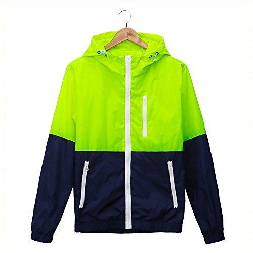 ZCL Women Quick Dry Windbreaker, Autumn Lightweight Hooded Jacket Sun Protection Outerwear LightGreen US Size M - Thumbnail 2