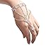 Voberry Fashion Women Girl Rhinestone Hand Harness Bangle Chain Link Finger Ring Bracelet