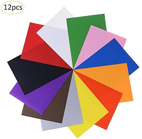 fenzhong580 Heat Transfer Vinyl Sheets Heat Transfer Viny Set Bundle 12 Pack of Assorted Colors for DIY T-Shirt, Hobbies & Crafts, Silhouette Cameo