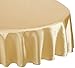 LinenTablecloth 90-Inch Satin Tablecloth, Round, Gold