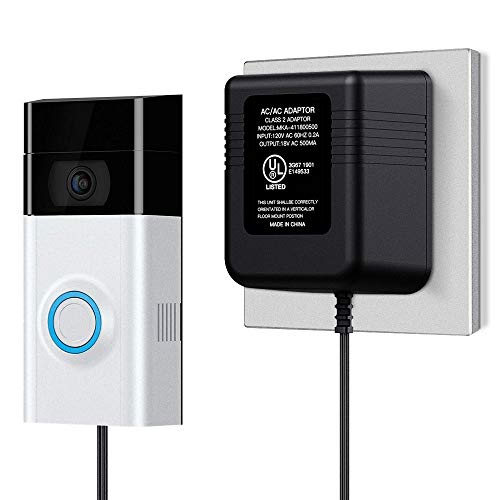 QIBOX Power Supply Adapter Compatible with Ring Video Doorbell, 18V Transformer Adapter Battery Charger Plug with 20 Ft Cable for Ring Doorbell Pro / Ring 2 / Ring Wi-Fi Enabled / Nest Hello Doorbell