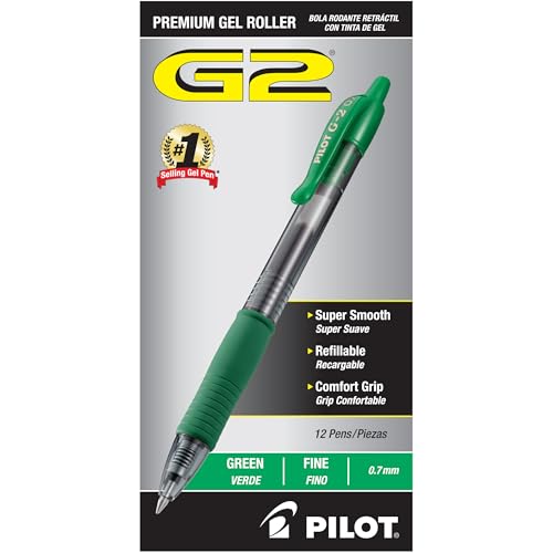 PILOT G2 Gel Pens Fine Point Green