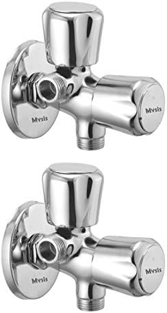 Mysis Caliber Brass 2 In 1 Angle Valve With Wall Flange (Rising Fitting | Full Turn) (Pack of 2)