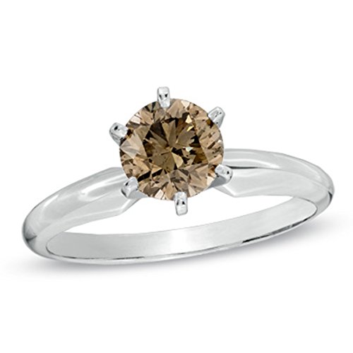 1/2 ct Champagne Diamond Solitaire, 14KT White Gold