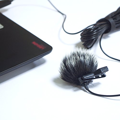 5 Pack Lapel Microphone Windscreen, Morfone Mini Size Lavalier Mic Furry Windscreen Muff/Micromuff - Black