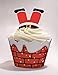 128 Pieces Christmas Cupcake Toppers Wrappers Party Supplies Favors - Snowman Santa Claus Reindeer Elf Gnome Gingerbread