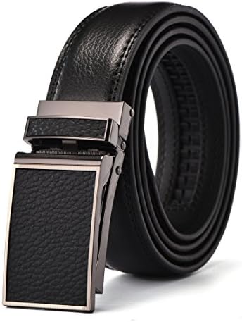 KMBEST Men's Leather Ratchet Dress Belts with Automatic Buckle Gift Box