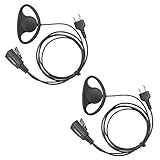 Lot 2 x Coodio D-Ring Earpiece Police Security Headset inline PTT Mic Microphone For 2 Pin Midland 2 Way Radio Walkie Talkie