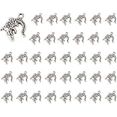 20Pcs Silver Crocodile Charms Pendants for DIY Jewelry Making, Bracelet Accessories, Crafts