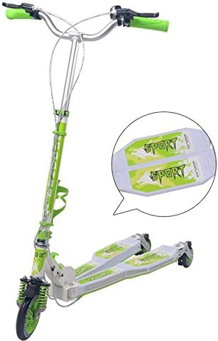 wwgy Adults-skating coaches frog-flashing triple scissor legs drift scooter brake two , green and white