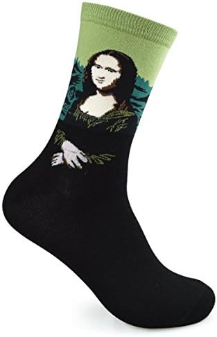 Fashion Cute Cartoon World Famous Painting Art Colourful Motif Casual Socks (Mona Lisa pattern)
