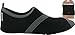 FitKicks Flats Flexible Shoes with Free FitWrist Wallet (Black/Grey), 8.5-9.5