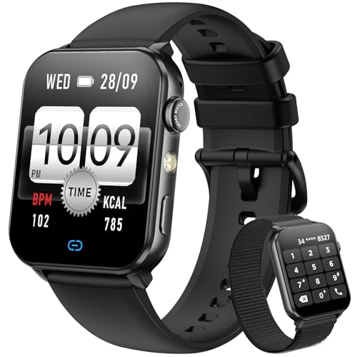 Blackview Smartwatch for Men and Women, Make and Answer Calls, 1.91 Inch Smart Watch 100+ Sports Modes/Sleep/Heart Rate Monitor/SpO2/Flashlight for Android IOS