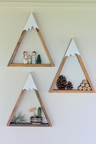SET OF 3- Woodland Mountain Shelf Nursery Decor Snow Peak Mountain Reclaimed Wood