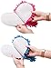 handrong 2 Pairs Microfiber Slipper Cleaning Mop Slippers Washable Detachable House Shoe Cover Dust Floor Cleaner for Bathroom Office Kitchen, Blue + Rose Red