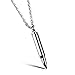 COCO Park Polish Bullet Pendant Cremation Jewelry Stainless Steel Urn Necklaces for Ashes Memorial Keepsake Love Token Holder, Silver