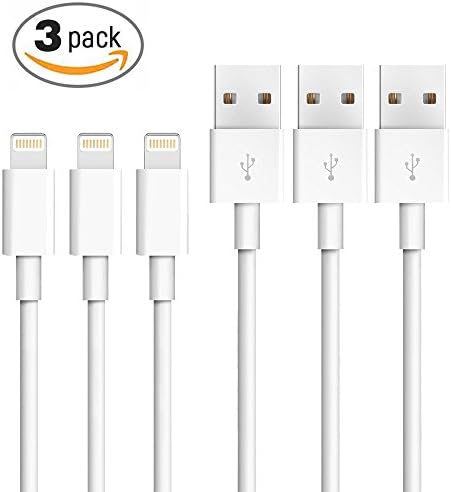 Lightning Cable, GUGUNIAO [3-Pack] 3 Feet iPhone Charging Charger Cable to USB Syncing and charging for iPhone X / 8 / 8 Plus / 7 / 7 Plus / 6 / 6 Plus / 5S (White)