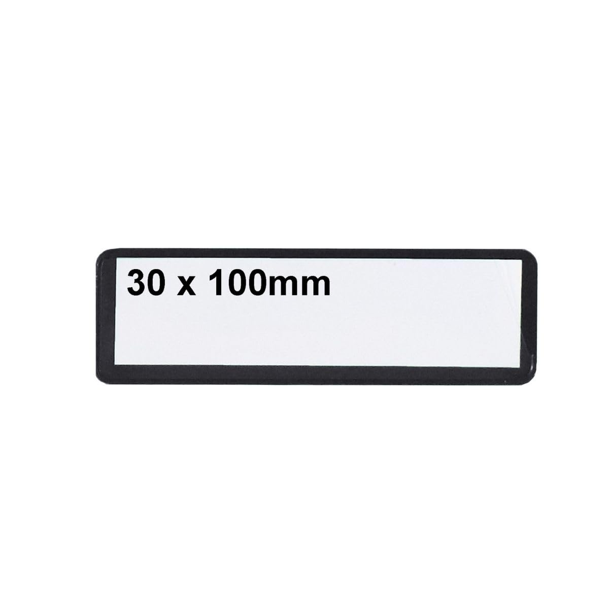 Magnetic Ticket Pouches - Sturdy Transparent Plastic Sleeves, Protector Sleeves - H.30 x W.100mm - Pack of 100 - Black