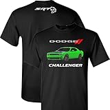 Dodge Challenger Hellcat on a Black T Shirt, L