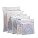 Okroo Zip Up Laundry Bags Value Pack , White Mesh Laundering Washing Bags For Daily Laundry,Home Stroage and Travel Organizer 5pcs