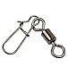 YOGAYET Fishing Ball Bearing Barrel Swivel with Duo-lock Snaps Stainless Steel Solid Rings Fishing Line to Hook Clip Connector (Pack of 20)