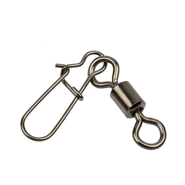 YOGAYET-Fishing-Ball-Bearing-Barrel-Swivel-with-Duo-lock-Snaps-Stainless-Steel-Solid-Rings-Fishing-Line-to-Hook-Clip-Connector-Pack-of-20 YOGAYET-Fishing-Ball-Bearing-Barrel-Swivel-with-Duo-lock-Snaps-Stainless-Steel-Solid-Rings-Fishing-Line-to-Hook-Clip-Connector-Pack-of-20