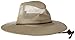 Dorfman Pacific Men's Brushed Twill-and-Mesh Safari Hat with Genuine Leather Trim