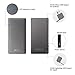 iNiCE 5000mAh Portable External Battery Ultra Slim Power Bank 2 port with Built in Lightning, Micro USB Cable LED Light for iPhone,Samsung,HTC and More ---Gray