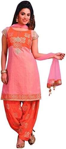 Manmandir Chanderi Silk Partywear Salwar Kameez Readymade with Patiala Bottom
