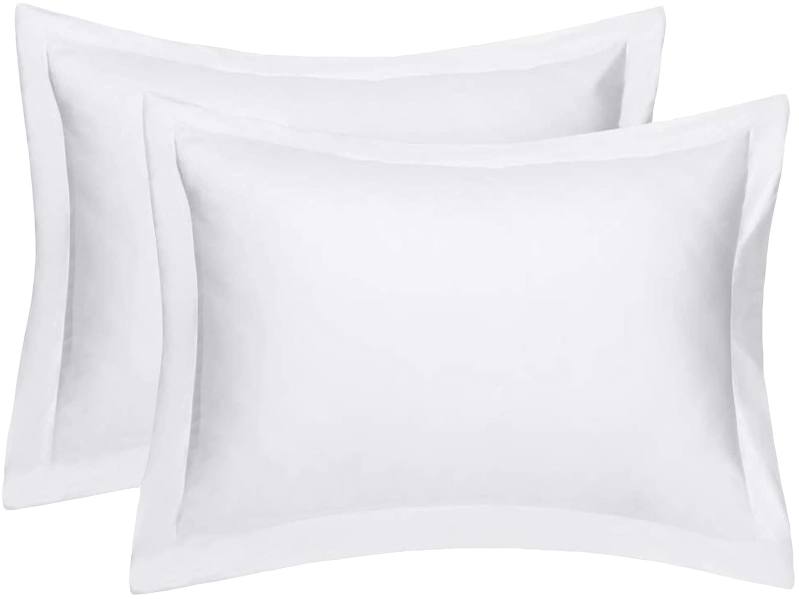 Oxford Pillow Cases 2 Pack Soft Luxury Bedroom Pillow Cover Pair (White)