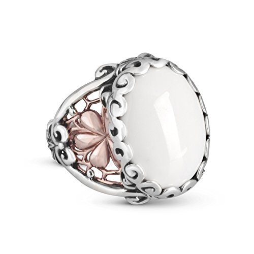 Carolyn Pollack Sterling Silver Mixed Metal White Agate Ring