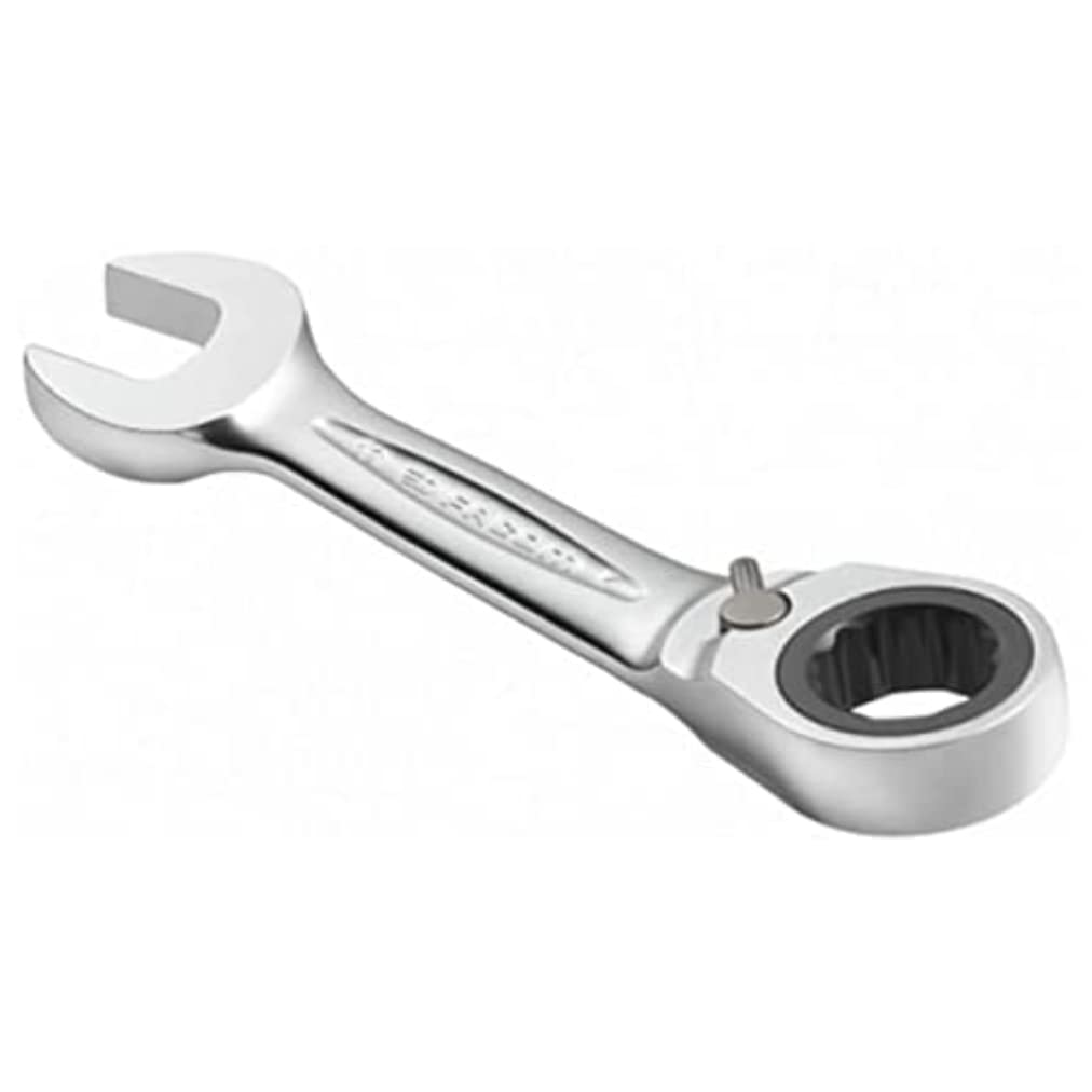 Facom Metric Short Ratchet Combination Wrench, Silver, 8 mm