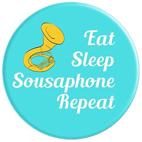 Sousaphone Player Gift - Eat Sleep Sousaphone Repeat - Aqua - PopSockets Grip and Stand for Phones and Tablets