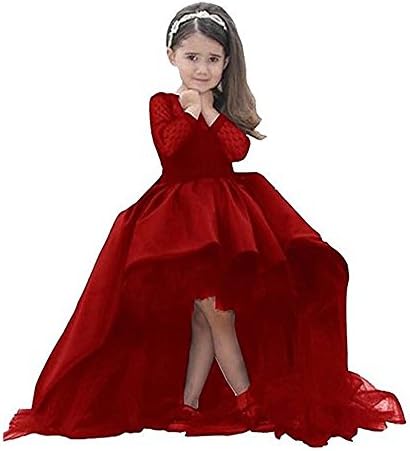 Kalos Dress Shop High Low Long-Sleeves Flower Girl Dress First Communion Dress