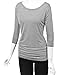 Lyxinpf Women's Casual 3/4 Sleeve Dolman Drape Tops Boat Neck Loose Fit Tunic T-Shirts
