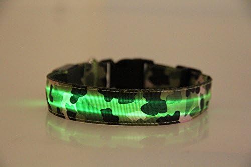 Zhongmei USB Adjustable Luminous Pet Collar Light,Camouflage Green