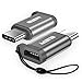 USB C Adapter, ESR Type C to Micro USB Aluminum Alloy with Keychain Strap for MacBook Pixel Nexus Samgsung S9 Plus S8 Note9 LG Nintendo, 2-Pack Grey