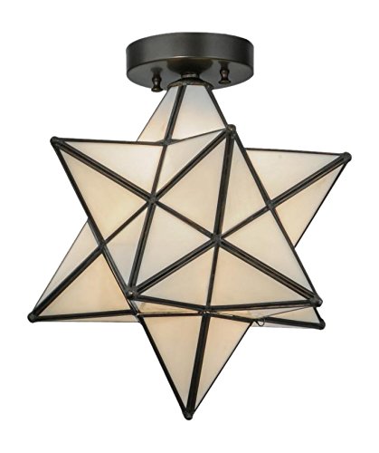 Meyda Tiffany 148882 Moravian Star Flush Mount 12 Width White