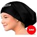 Swim Cap - Large Swim Caps for Long Hair - Swim Cap Women - Swimming Cap - Swimming Caps for Women - Long Hair Swim Cap - Swim Hat - Afro Swimming Cap - Afro Swim Cap (Black XL)
