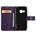 HTC One mini 2 Case,NSSTAR Butterfly Flower Flip PU Leather Fold Wallet Pouch Case Premium Leather Wallet Flip Stand Credit Card ID Holders Case Cover for HTC One Remix / One mini 2 (2014),Purple